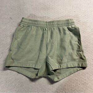 Rag & Bone Green Green fog city Sweat Shorts Athleisure Lounge Size XS Pockets